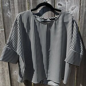 Black and White Striped Blouse